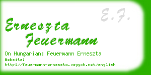 erneszta feuermann business card